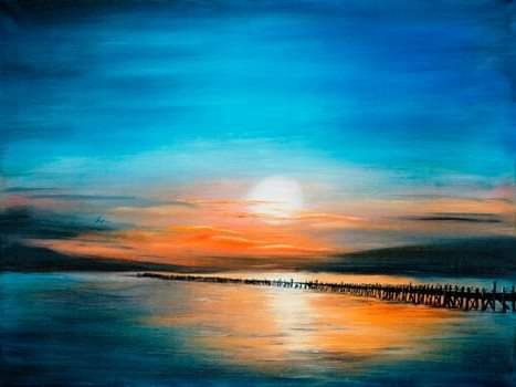 As night Falls (Over Amble Harbour)